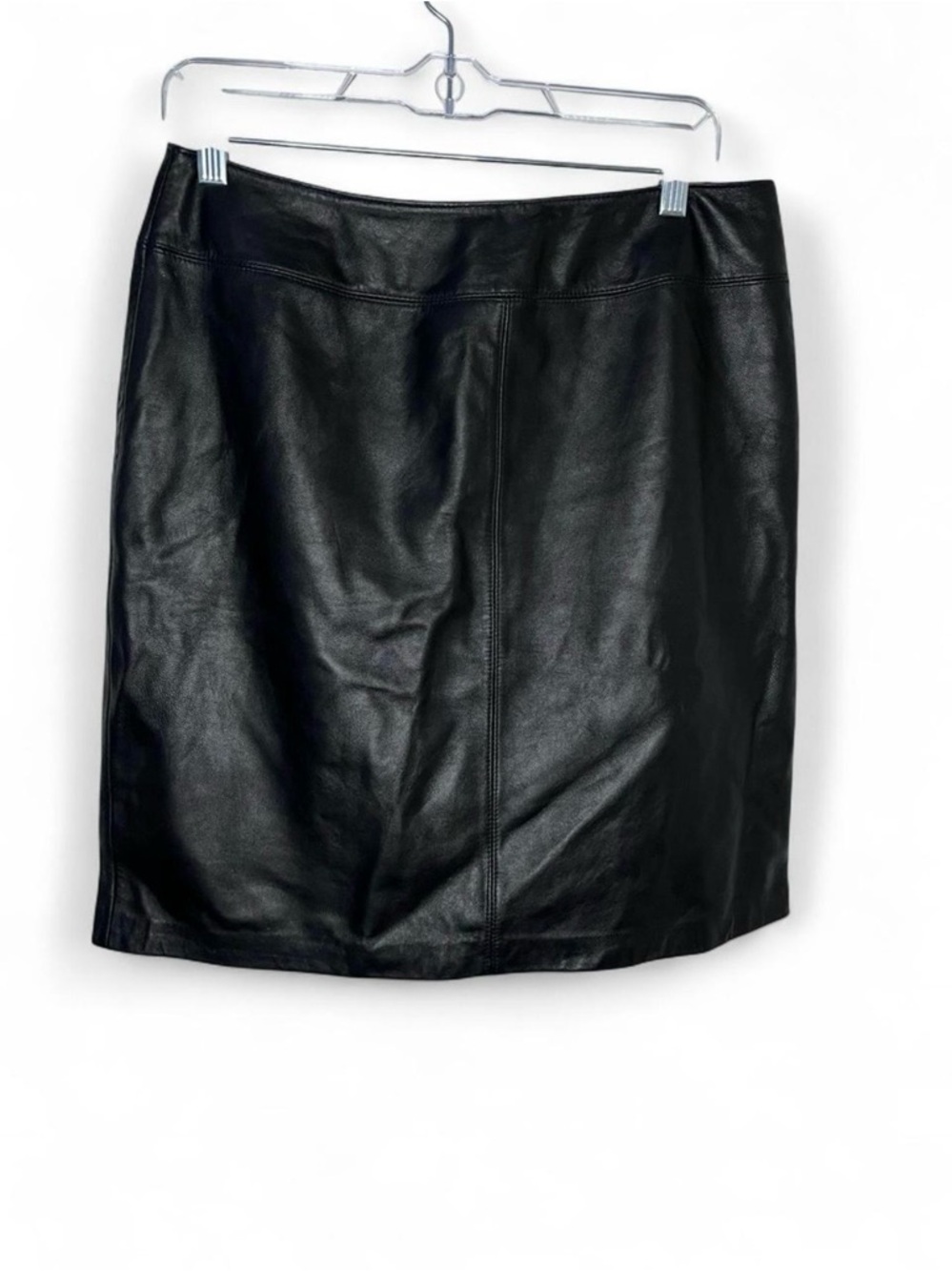 Croft & Barrow Black Leather Skirt 100% Genuine Leather Size 12 NWT READ